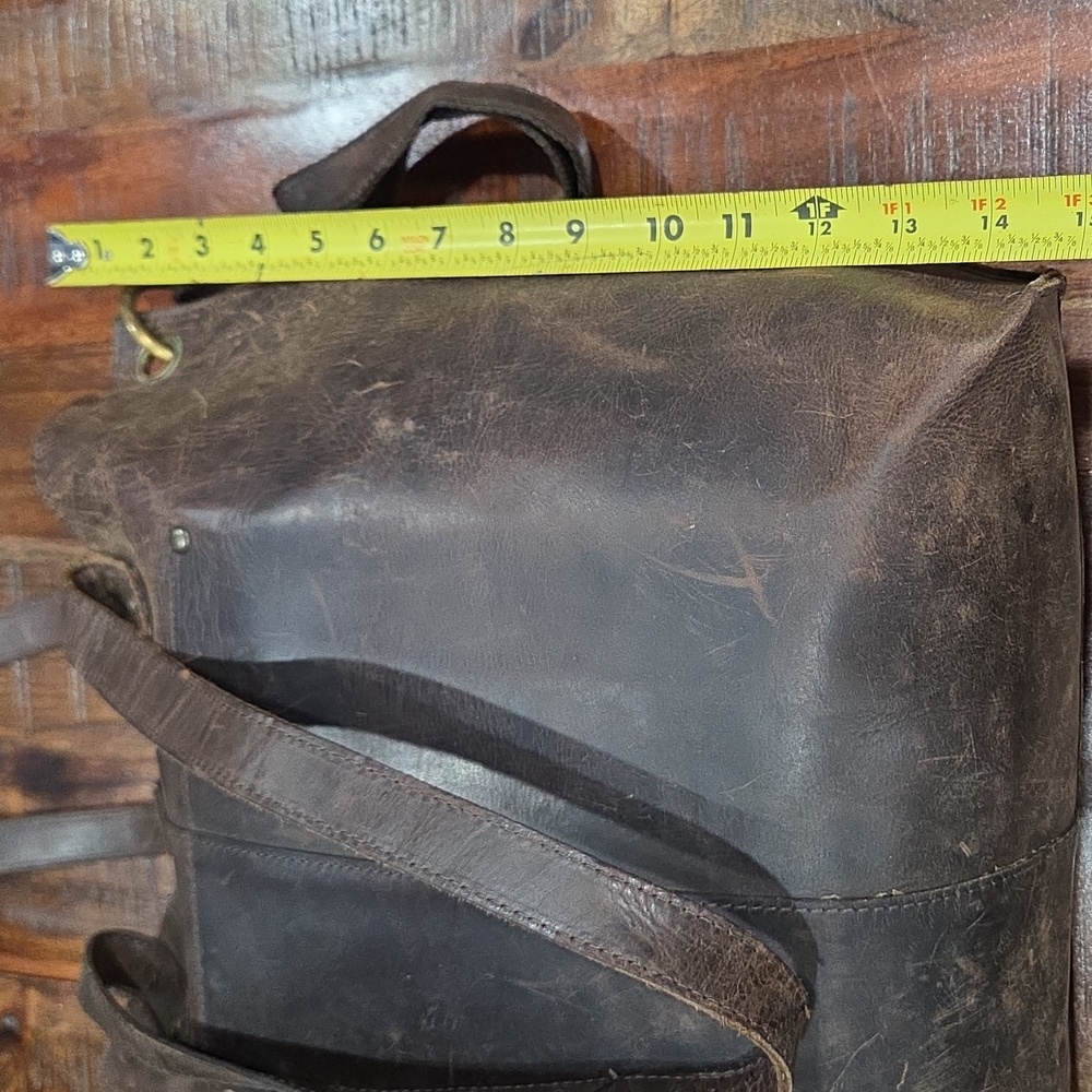 Vintage Genuine Brown Leather Men's Bag - Picture 9 of 14